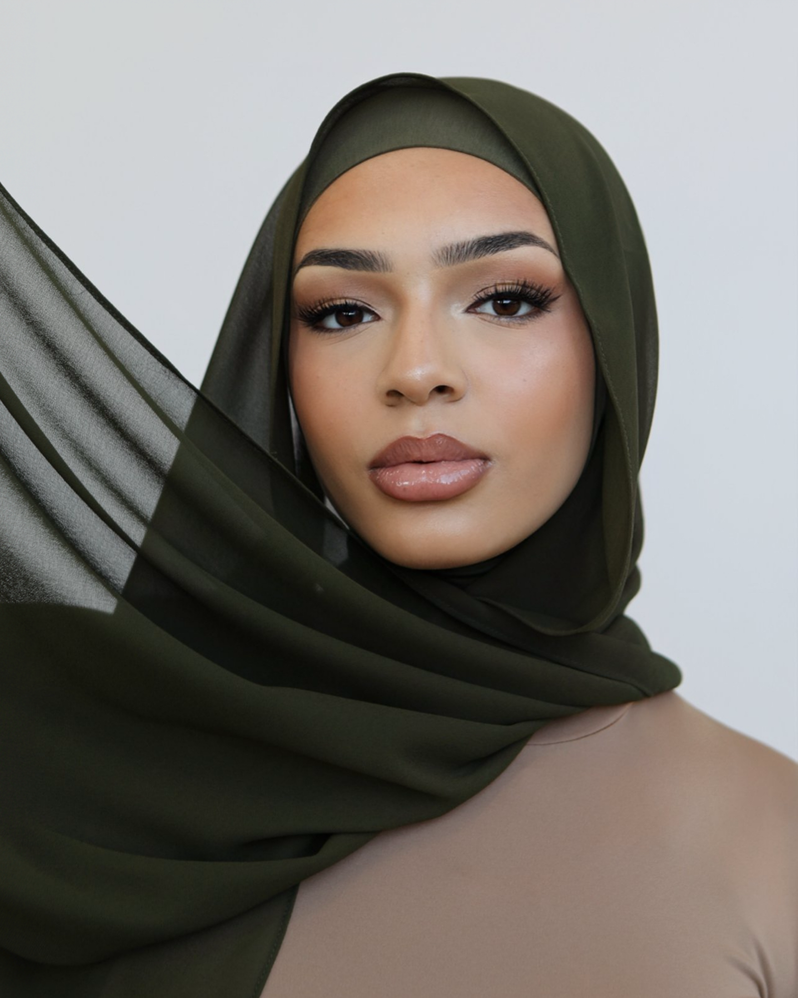Olive Chiffon Hijab