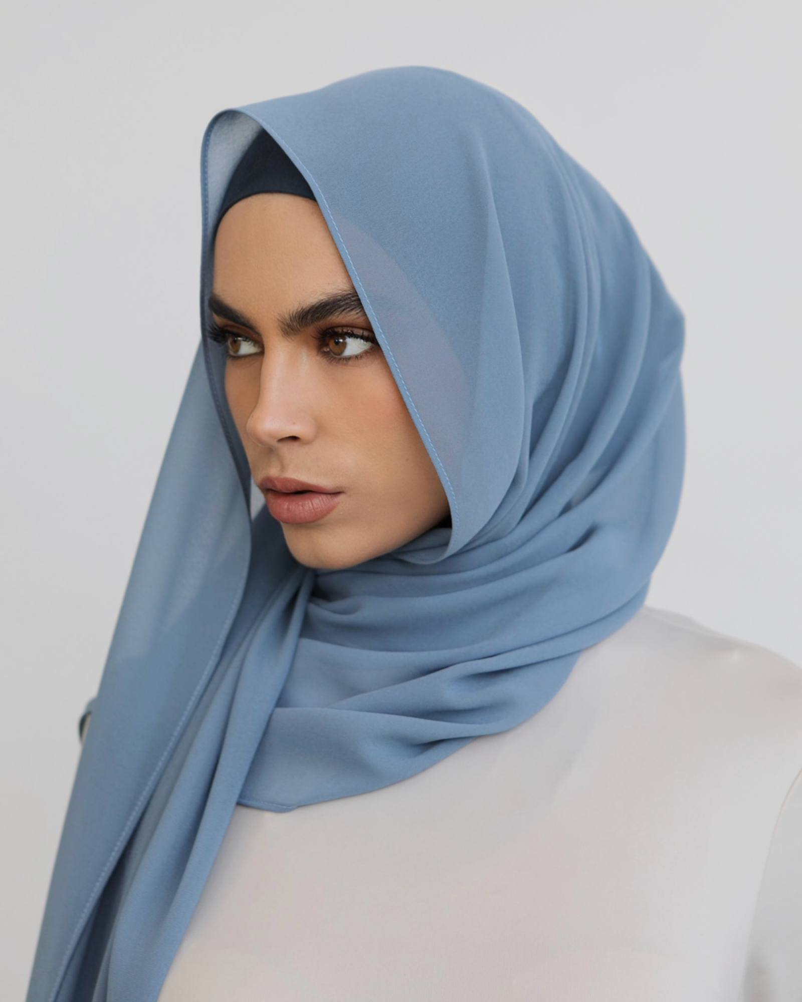 Denim Chiffon Hijab