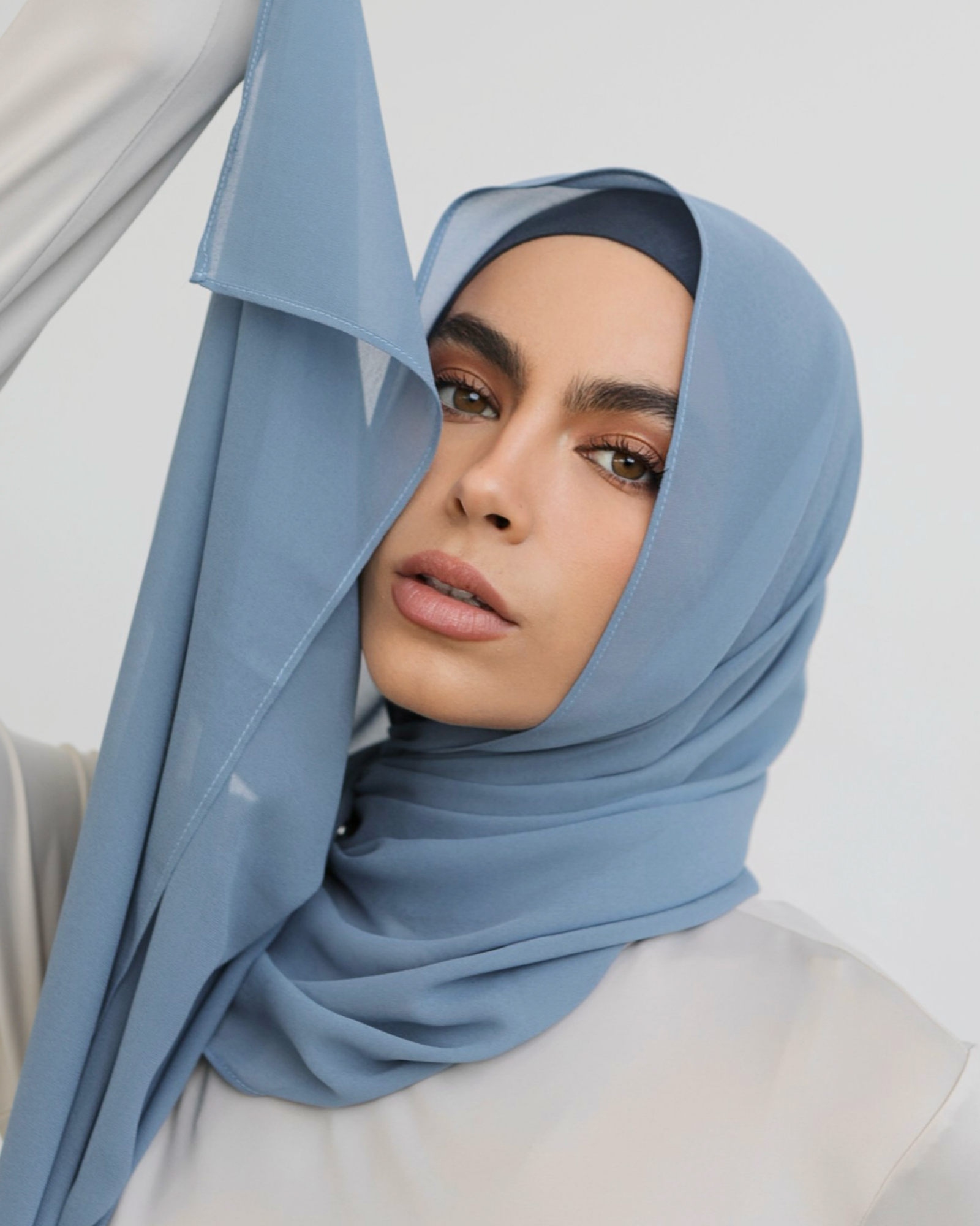 Denim Chiffon Hijab