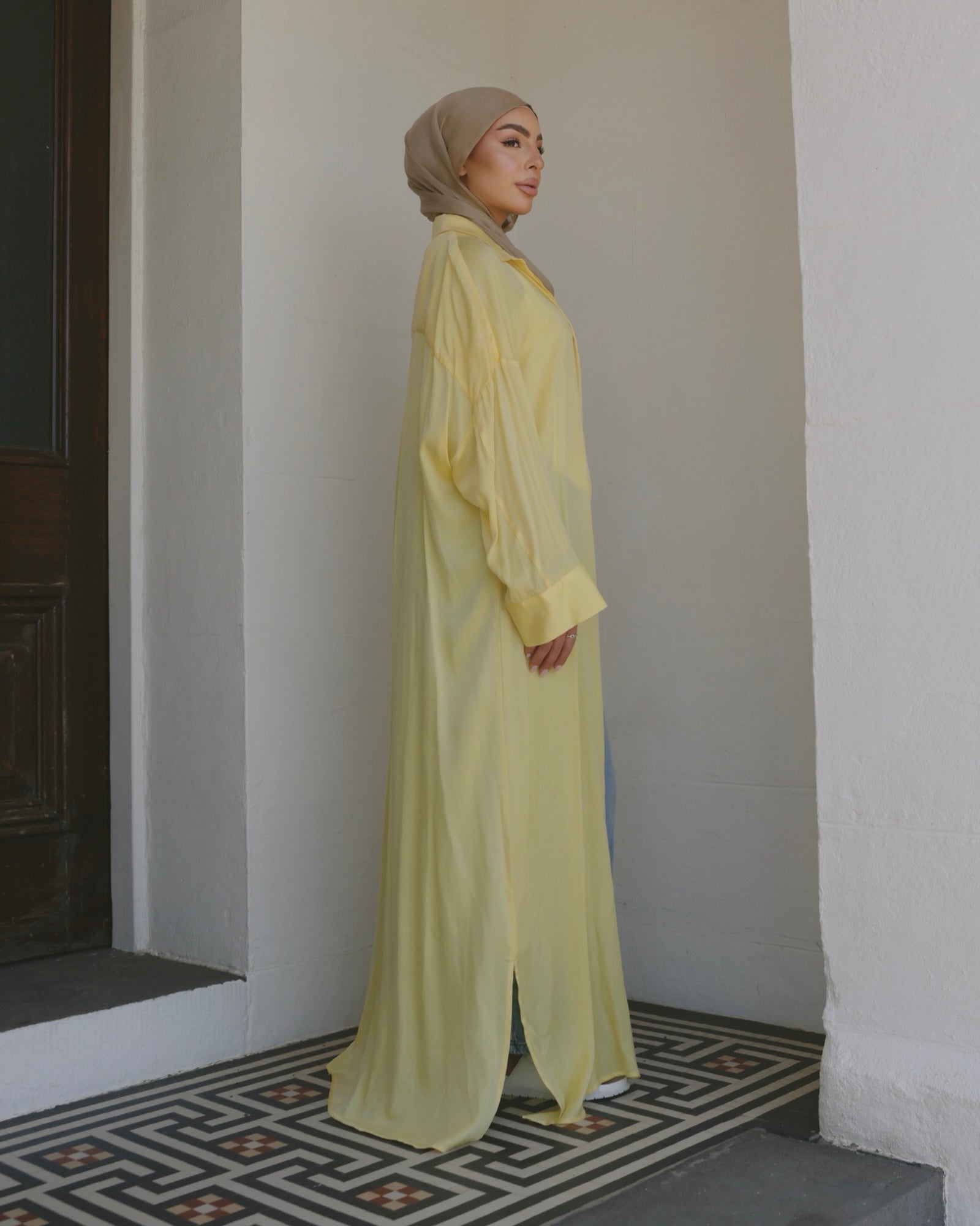 Classic Shirt Dress Yellow