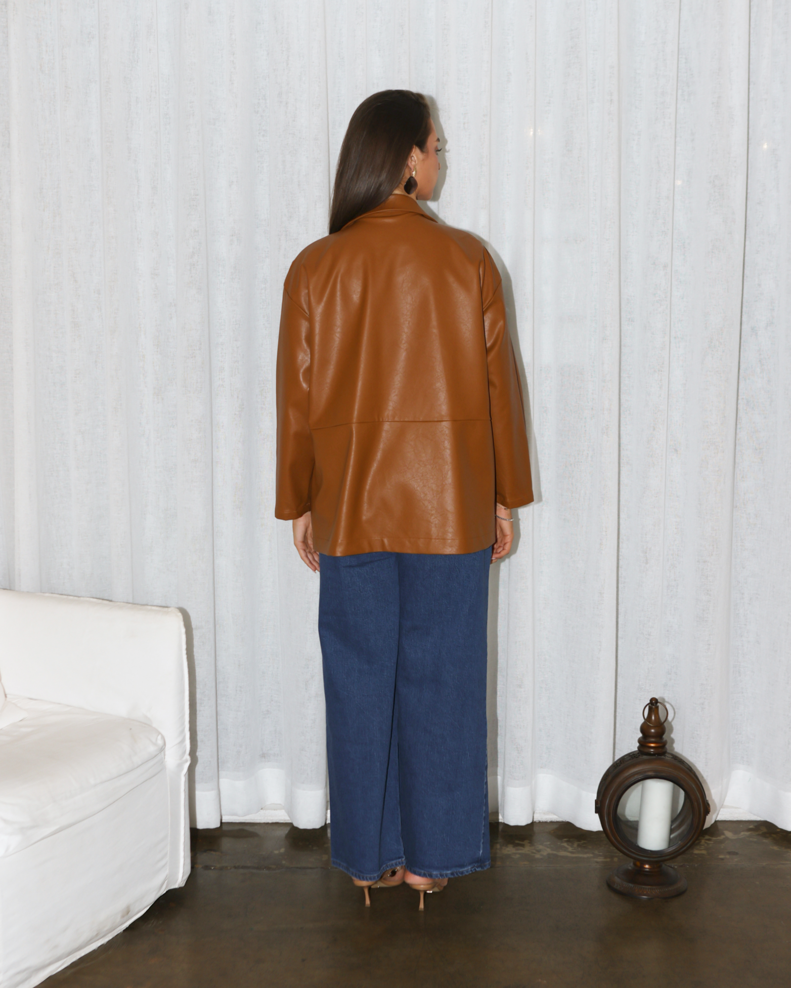 Tarah Leather Cropped Copper