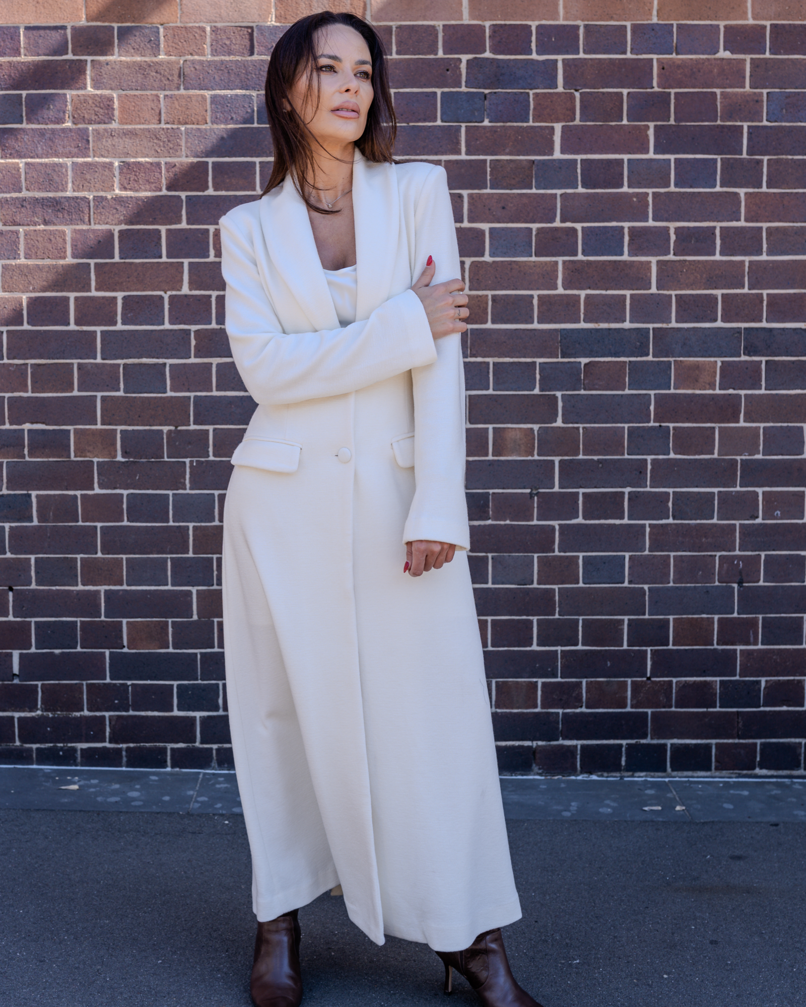 Bouclé Coat White
