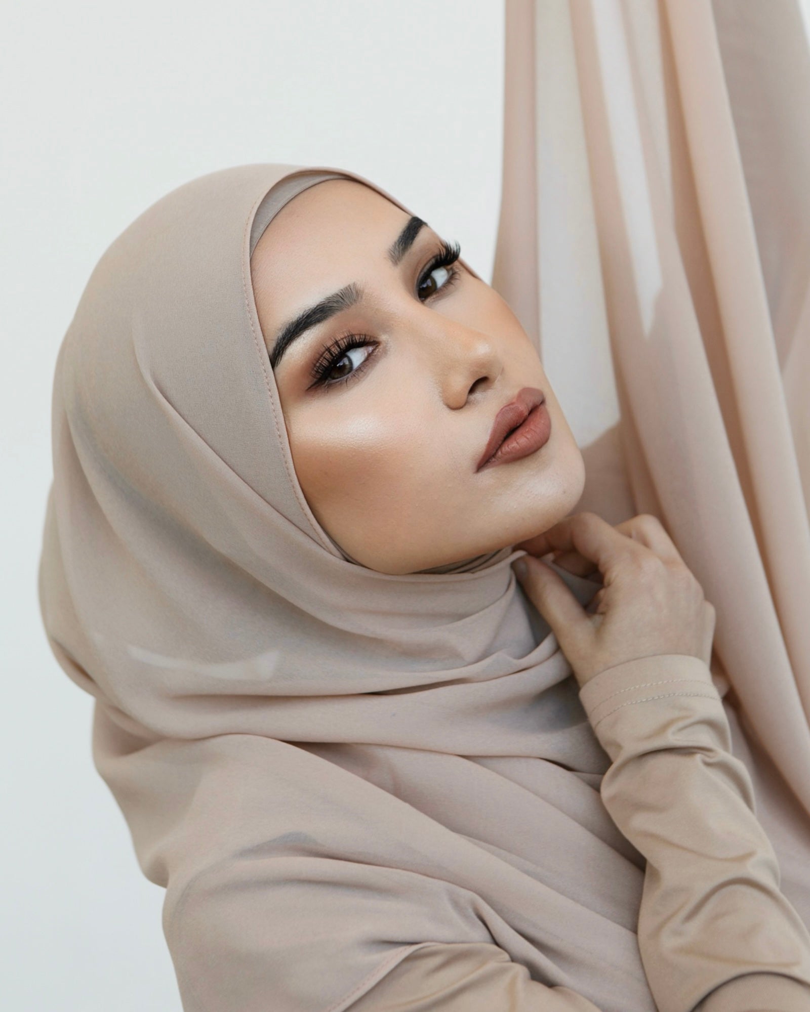 Tan Chiffon Hijab