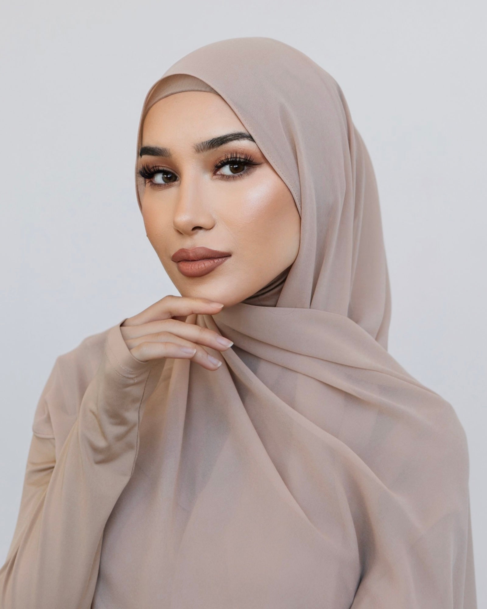 Tan Chiffon Hijab