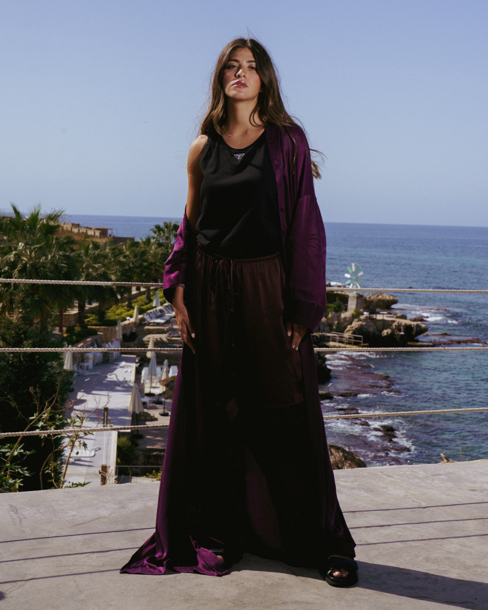 Classic Shirt Dress Plum