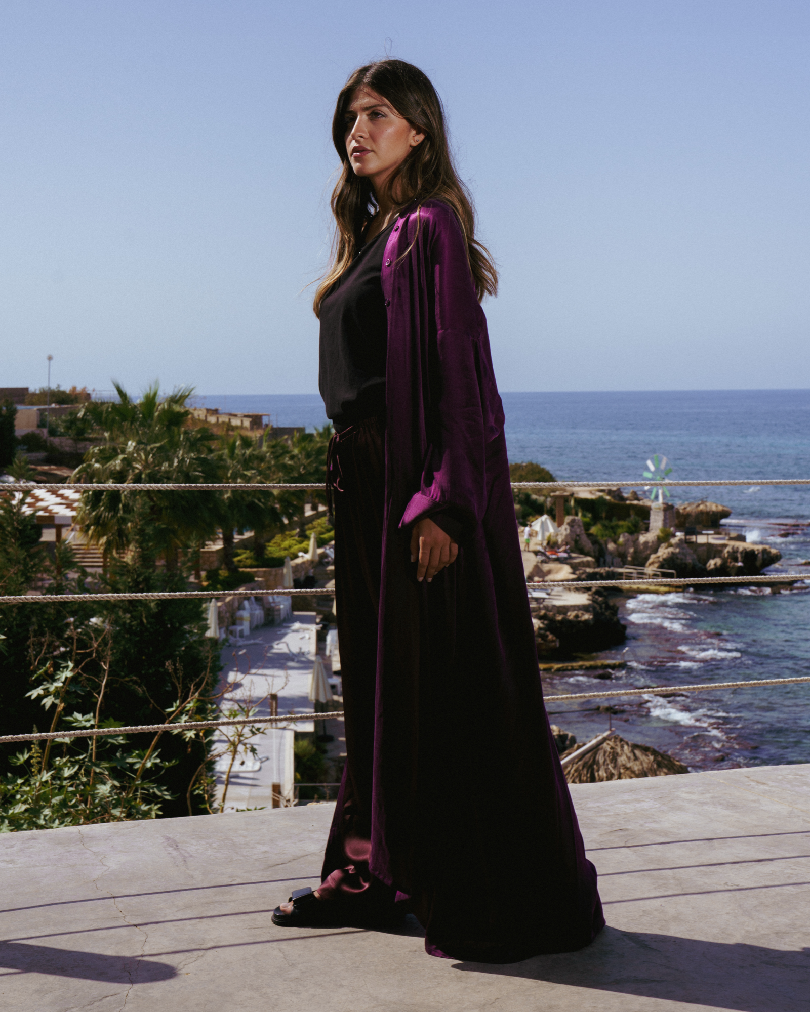 Classic Shirt Dress Plum