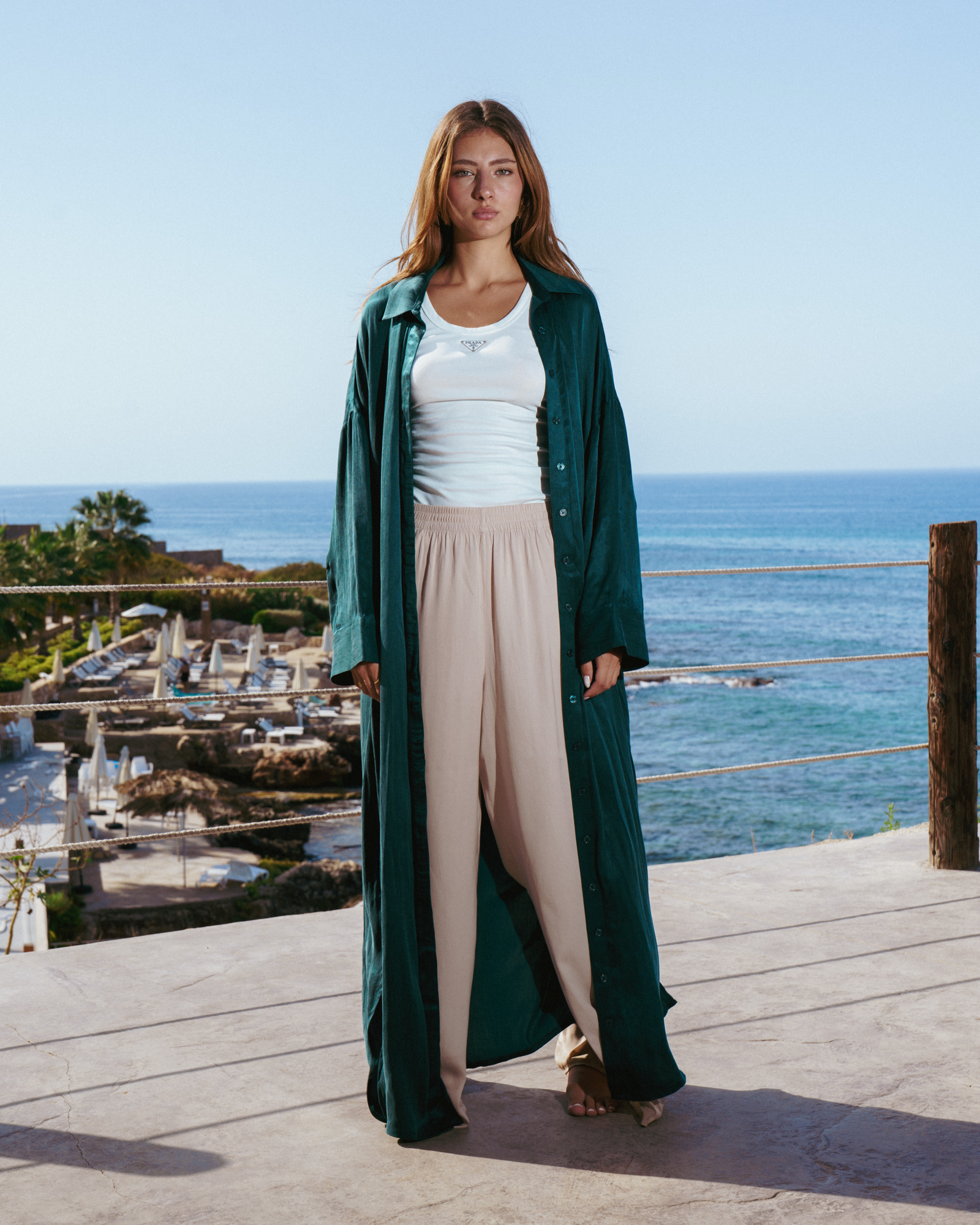 Classic Shirt Dress Emerald