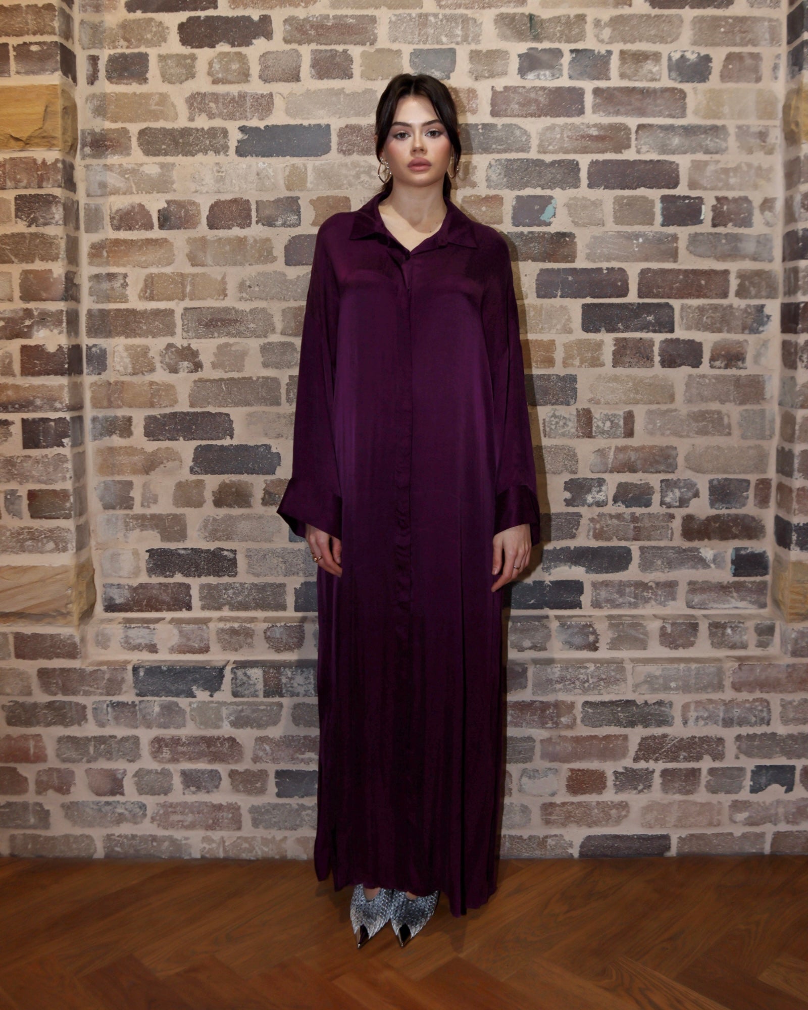 Classic Shirt Dress Plum