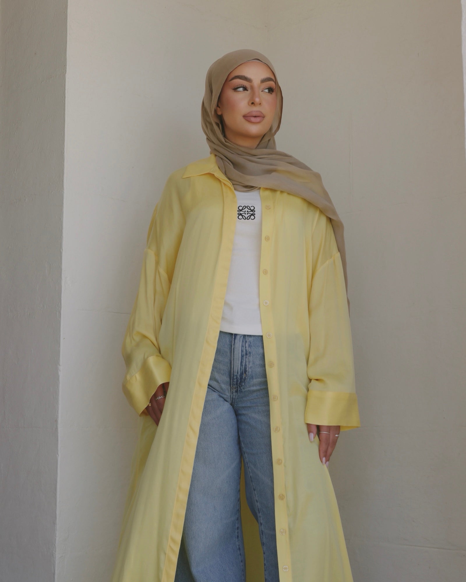 Classic Shirt Dress Yellow